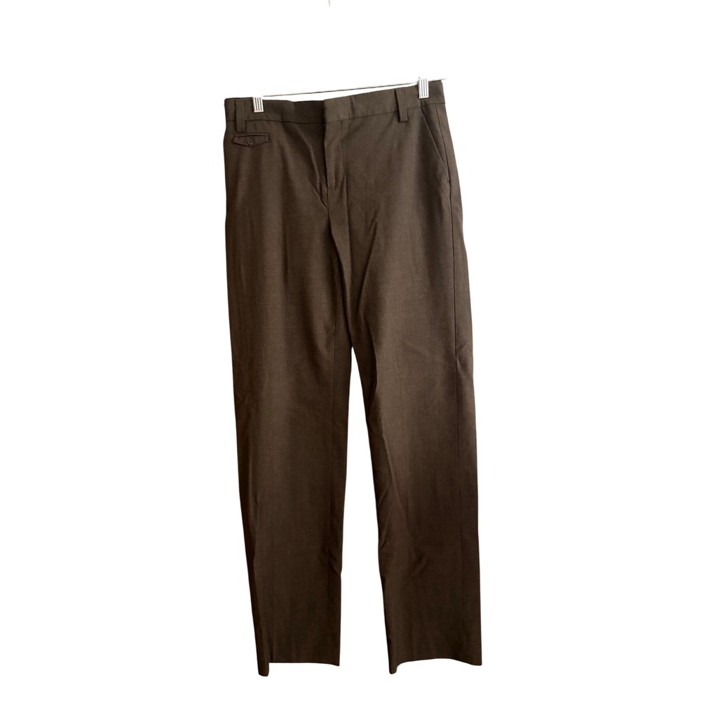 Gap Boy Fit Brown Glen Plaid Stretch Trousers Straight Leg Pants Womens 4